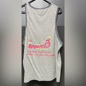 🪅MV Sports Gray Barefoot Bar & Grill Tank Top Muscle Shirt, Sleeveless